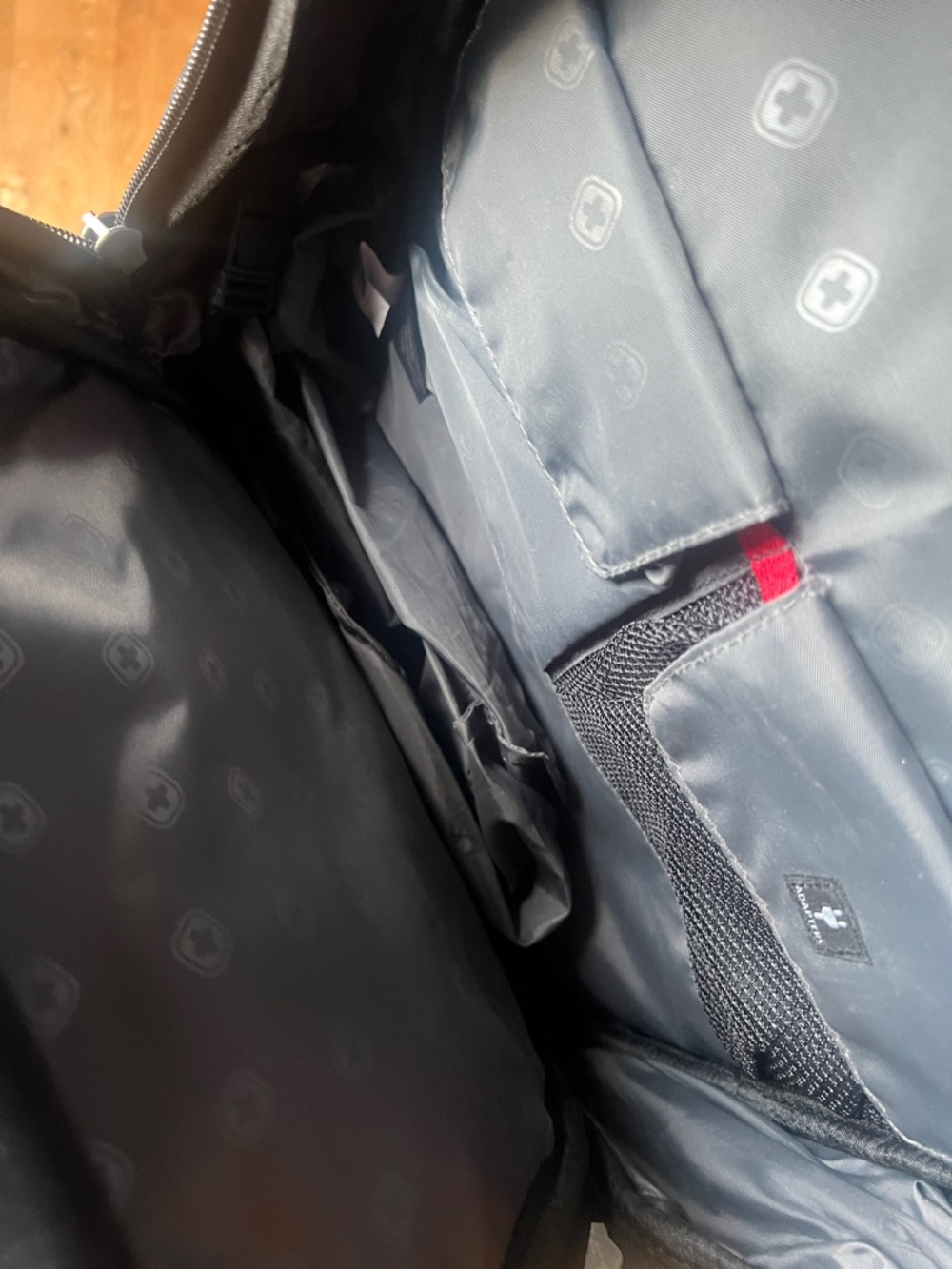 SwissGear Black Backpack with Red Logo Accent - Picture 6 of 11